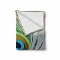 thumbnail image 2 of Peacock Soft Flannel Fleece Throw Blanket, Trees Birds and Feather Wildlife Colorful Tropical Animals Blurred Print Nature, Cozy Plush for Indoor and Outdoor Use, 60" x 80", Multicolor, by Ambesonne, 2 of 6