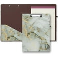 thumbnail image 1 of Clipboard Folio with Refillable Lined Notepad and Interior Storage Stylish Foldable Clipfolio for Office - White Gold Marble White Gold Marble, 1 of 7