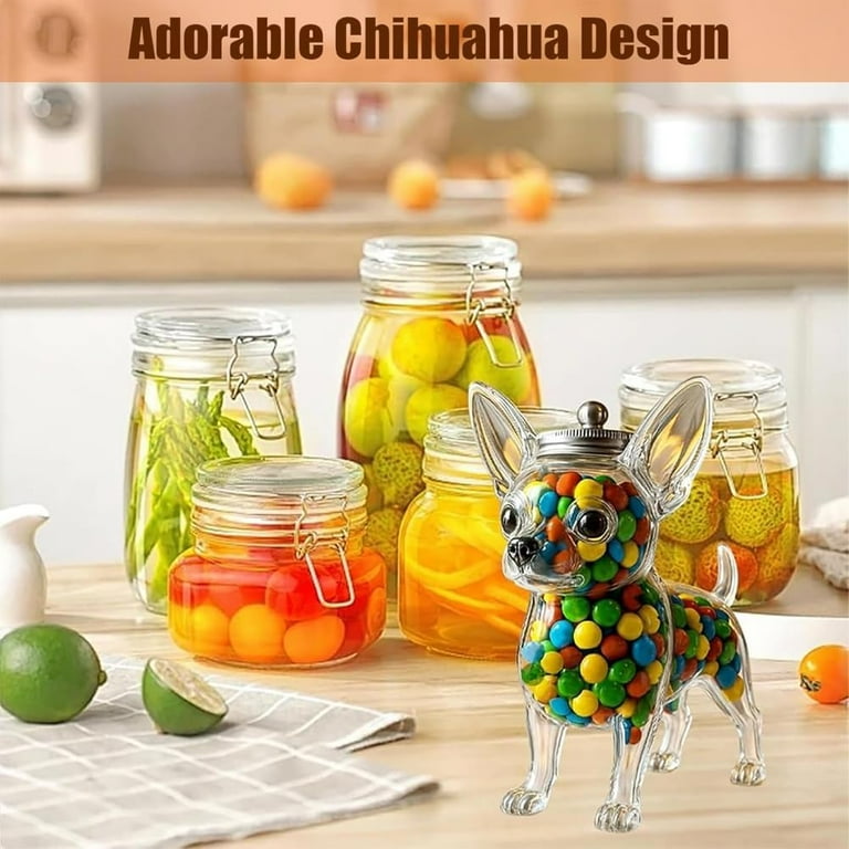 ハンドメイド　オーダー受付ページ　♡Jelly Jar 瓶詰め　チワワ　パネル♡ Dog Candy Jar with Lid, Decorative Dog Treat Storage Container for