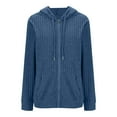 thumbnail image 6 of Womens Cardigans Zip up Ladies Hoodies with Pockets Long Sleeve Tunic Tops Ladies Lightweight Jackets Casual Work Clothes Blue S, 6 of 7