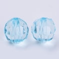 thumbnail image 2 of Transparent Acrylic Beads Faceted Round Light Cyan 10x9.5mm Hole: 1.8mm 990pcs/500g, 2 of 3