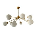 thumbnail image 3 of 12 Light Globe Mid Century Brass Sputnik chandelier light Fixture, 3 of 10