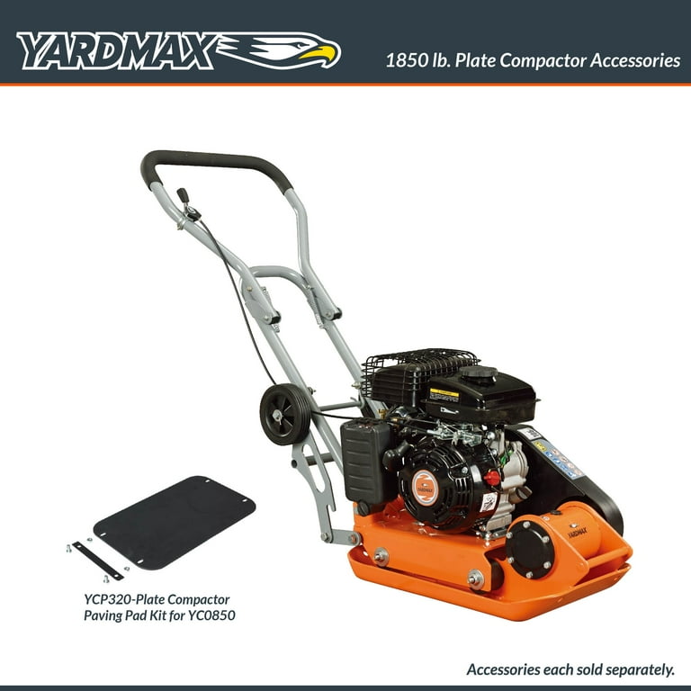 YARDMAX 2.5HP, 1850 lb, 79cc, Compaction Plate Compactor