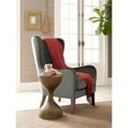thumbnail image 3 of Elle Decor Fabric Upholstered Wingback Accent Chair French Two-Toned Dark Gray, 3 of 5
