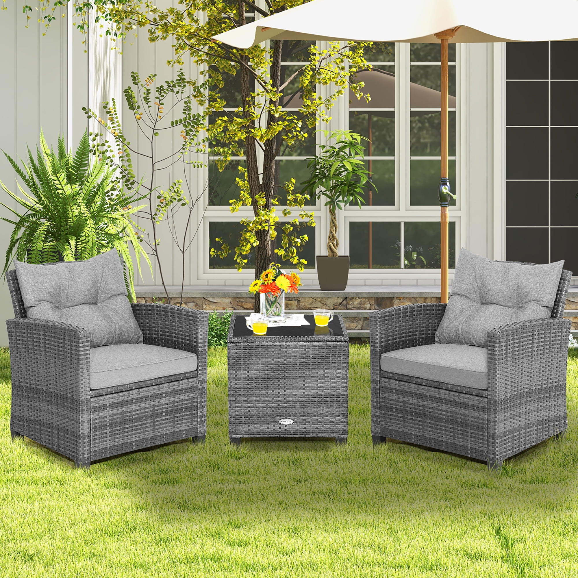 2 seater rattan garden furniture sets discount