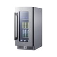 thumbnail image 2 of 15" wide built-in undercounter premium beverage center with glass door, stainless steel cabinet, lock, and digital controls, 2 of 2