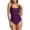 Purple, variant on CHGBMOK Womens One Piece Swimsuits Tummy Control Ruched Front Cross Bathing Suits Tie Back Slimming Backless Swimwear