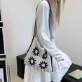 thumbnail image 7 of Hsqqdc Woven Flower Shoulder Bag, Large Capacity Knitted Hollow Tote for Summer Beach, 7 of 7