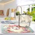 thumbnail image 5 of Coolnut Alpaca Floral Dish Drying Mat for Kitchen Counter, Ultra Absorbent Reversible Microfiber Dishes Drying Rack Pad Heat-resistant Mats 18x24in Home Decor, 5 of 7