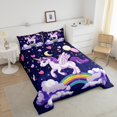 thumbnail image 4 of Erosebridal Cute Uniocrn Bedding ToddlerComforter Set, Cartoon Animal Down Comforter, Kids Girls, Reversible 2 Pieces, 4 of 8