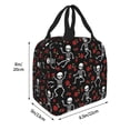 thumbnail image 2 of Yiaed Skeleton with Roses Print Insulated Lunch Bag Reusable Cute Tote Lunch Box, Leakproof Cooler Lunch Bags for Work Office Travel School Picnic, 2 of 5