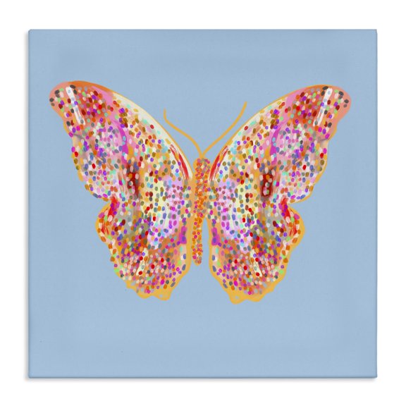 Stupell Industries Contemporary Speckled Glitzy Butterfly Canvas Art, 17 x 17, by Ashley Singleton