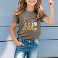 thumbnail image 2 of Gzbliryd White T Shirts Letter Print T Shirt Top Short Sleeve Summer Blouse Cute Casual Tops for Boys Summer Tops Summer Clothes for Teens (Brown,5-6 Years), 2 of 5