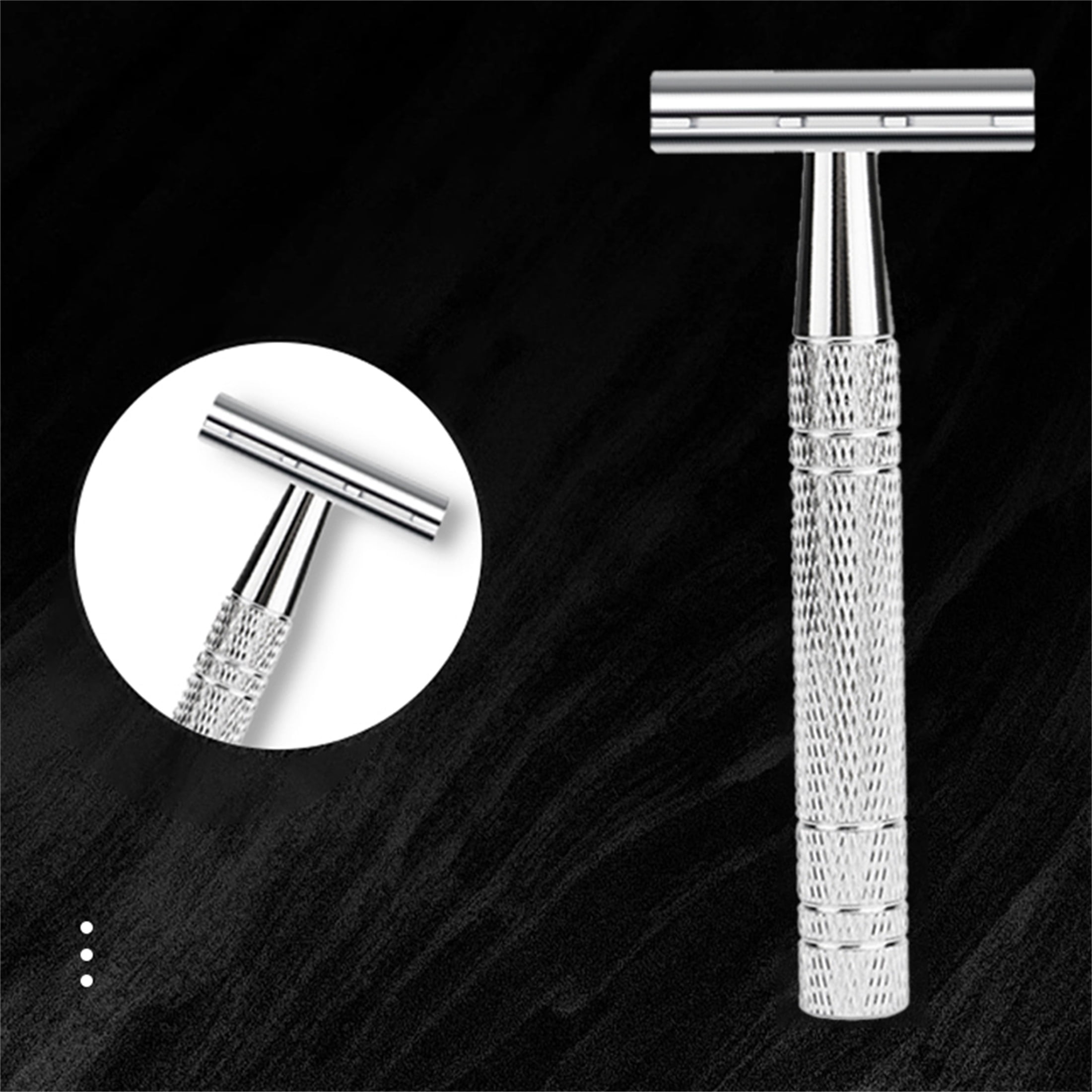 Waysh Classic Wet Shave 20 Blade Safety Razor Kit with Stand, Silver