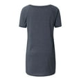 thumbnail image 5 of Tiqkatyck Graphic Tees for Women, Womens Fashion Plu Size Print V Neck Short Sleeve Long T-Shirt Blouse T Shirts for Women Grey L, 5 of 7