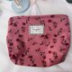 thumbnail image 3 of 2 uds bolsa de maquillaje de terciopelo rosa flor bolsa de cosméticos para mujer, bolsas de maquillaje de lona de gran capacidad accesorios de bolsa de aseo de viaje, 3 of 5