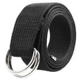 thumbnail image 3 of Gelante Canvas Web D Ring Belt Silver Buckle Military Style for men & women 1 or 3 pcs&nbsp;2052-Black/Gray/Navy (L/XL), 3 of 7