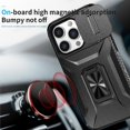 thumbnail image 3 of Heavy Duty Armor Case for iPhone 14 Pro with Slide Camera Cover & Magnetic Ring Stand Black, 3 of 5