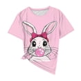 thumbnail image 3 of Ruimatai Women's Easter Printed T-Shirt Casual Short Sleeve Round Neck Pullover Top with Fashionable Design for Daily Wear, 3 of 5