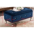 thumbnail image 5 of Pilaster Designs Jane 18" Transitional Velvet Storage Bench in Blue, 5 of 5