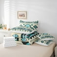thumbnail image 6 of Manfei Bohemian Aztec Adult 7-Piece Twin Bedding Sets, Cyan Triangle Stripes Bedding Comforter Set, Hippie Tribal Style Reversible Sheet Sets, Luxury Bedroom Decor, 6 of 8