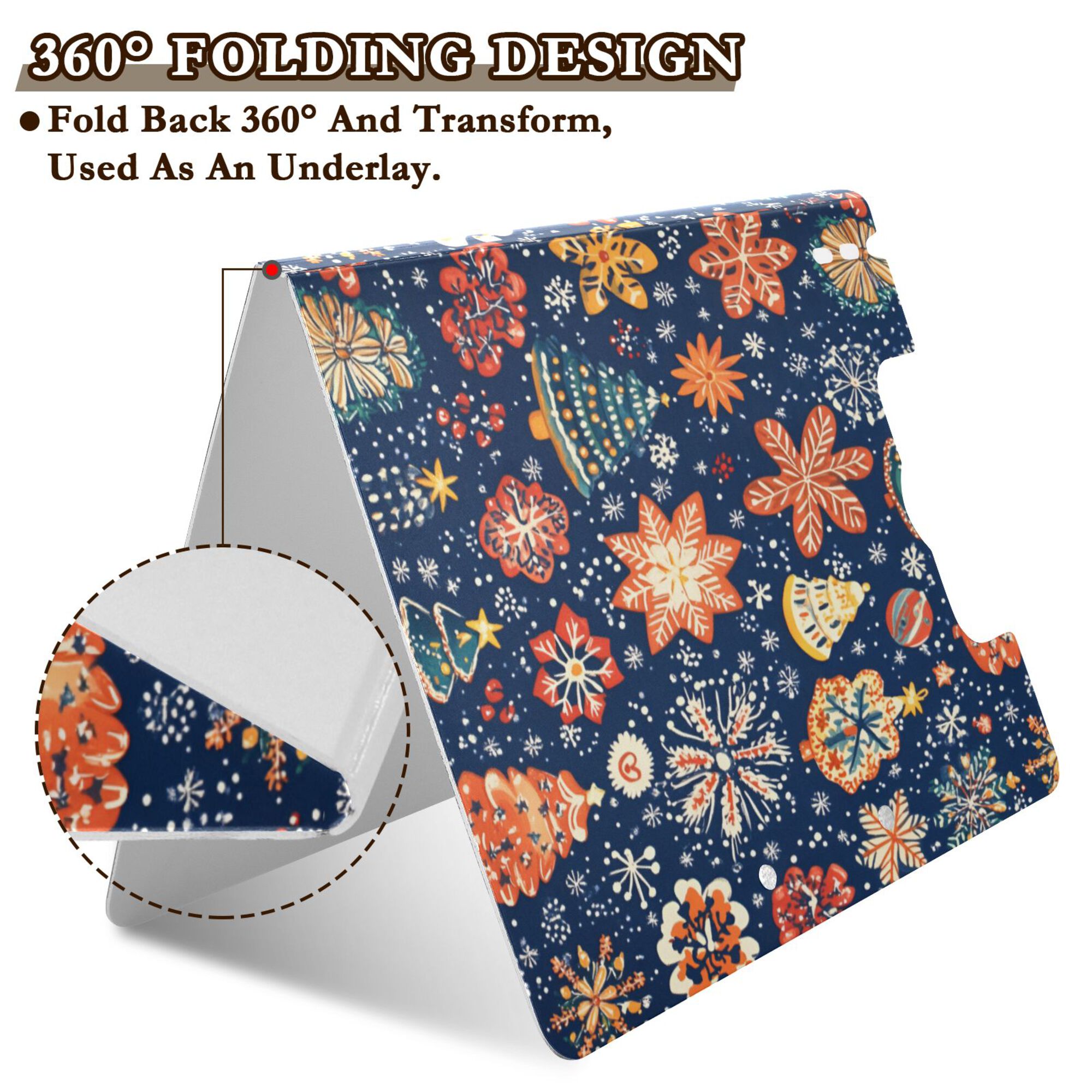 FORMRS A4 Clipboard Folder with Pen Holder Horizontal Foldable School Office Binder, Christmas Splendor