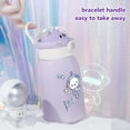 thumbnail image 4 of Botella de agua portátil kawaii con pajita, 500 ml, de acero inoxidable, con aislamiento, diseño de oso astronauta, ideal para la escuela, el gimnasio, viajes y picnic., 4 of 10