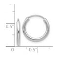 thumbnail image 3 of 14K White Gold Earring Endless Women'S 12 mm Polished 2Mm Hoop Earrings, 3 of 3