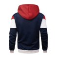 thumbnail image 5 of Men's Hoodies Sweatshirt with Kangaroo Pocket Novelty Color Block Pullover Long Sleeve Drawstring Hooded Tops, 5 of 5