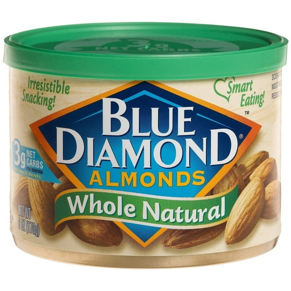 Blue Diamond Whole Natural Almonds 6 Ounce ( 6 Pack )