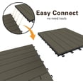 thumbnail image 3 of Mcombo 10 Pieces Outdoor Wood Flooring Interlocking Deck Tiles, Grey, 12"x12", 3 of 7