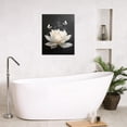 thumbnail image 6 of Zen White Floral Wall Art for Bathroom Flower and Butterfly on Black Canvas Wall Art Modern Framed Wall Art Yoga Spa Spiritual Wall Art Paintings for Living Room Bedroom Decor,16L X 12W inches, 6 of 6