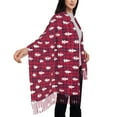 thumbnail image 5 of Cauagu white Tree red plaid Print Women Wrap Shawl tassels Scarves Retro Scarf 77.6"X28.3", 5 of 8