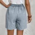 thumbnail image 6 of Women's Solid Linen Drawstring Shorts, Casual Summer Outwear with Pockets, 6 of 9