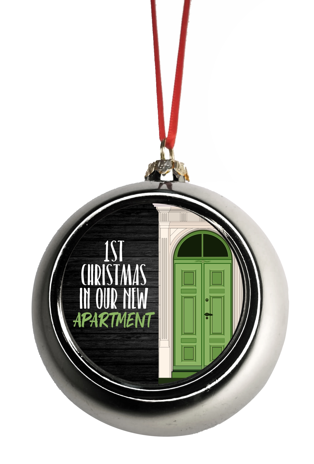 Our First Apartment Christmas Ornament - 1st Apartment Building Christmas Ornament New Apartment Christmas Ornament My First Apartment Christmas Ornament Christmas DÃ©cor Silver Ball Ornaments - image 1 of 1
