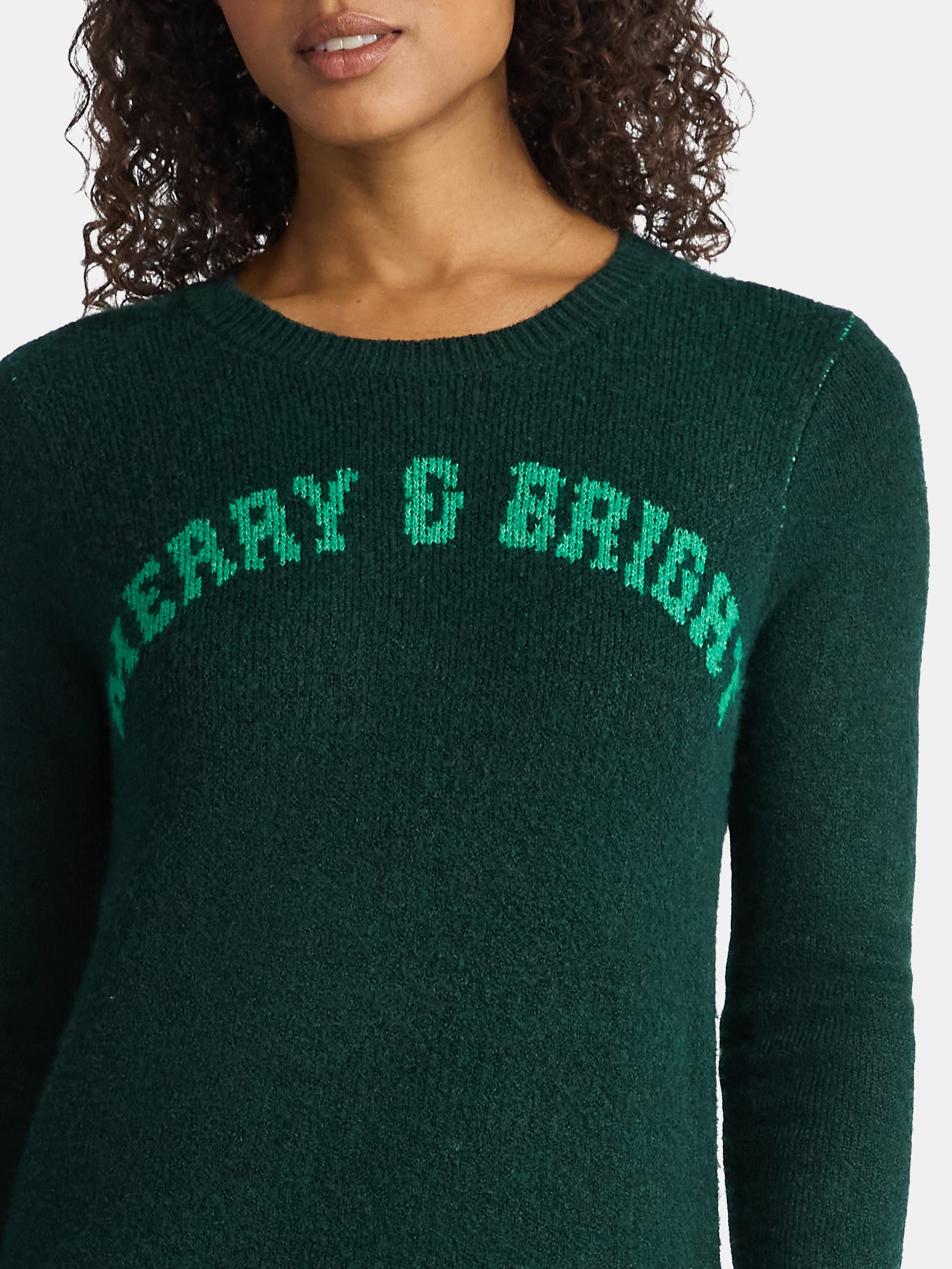 Time and Tru Women's and Women's Plus Holiday Talking Sweater with Long Sleeves, Midweight, Sizes XS-4X