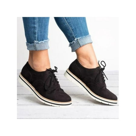 Womens Sneakers Casual Breathable Tennis Trainers Lace Up Athletic Shoes