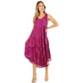 thumbnail image 5 of Sakkas Rocio Women's Sleeveless Caftan Beach Cover up Dress Casual Relaxed Tie dye - Fuchsia - One Size, 5 of 5