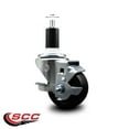 thumbnail image 2 of 3 Inch Soft Rubber Swivel 1-3/8 Inch Expanding Stem Caster with Brake SCC, 2 of 2