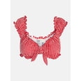 thumbnail image 5 of Kacey Lee Women's and Women's Plus Tie Front Bra Bikini Top with Cap Sleeves, Sizes XS-3X, 5 of 6