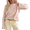 Pink, variant on Women's Casual Fuzzy Wool Blend Striped Henley Sweater Long Sleeve Half-Button Oversized Knit Pullover Soft Brushed Loungewear
