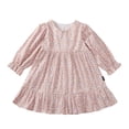 thumbnail image 1 of Qudderr Robes à Manches Longues pour Fillettes, Robe Décontractée à Fleurs pour Bébé 18 Mois-6 Ans Printemps Automne Col Rond Robe d'Été pour Filles, 1 of 9