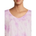 thumbnail image 4 of Time and Tru Women's Short Sleeve V-Neck Tunic T-Shirt, 4 of 5