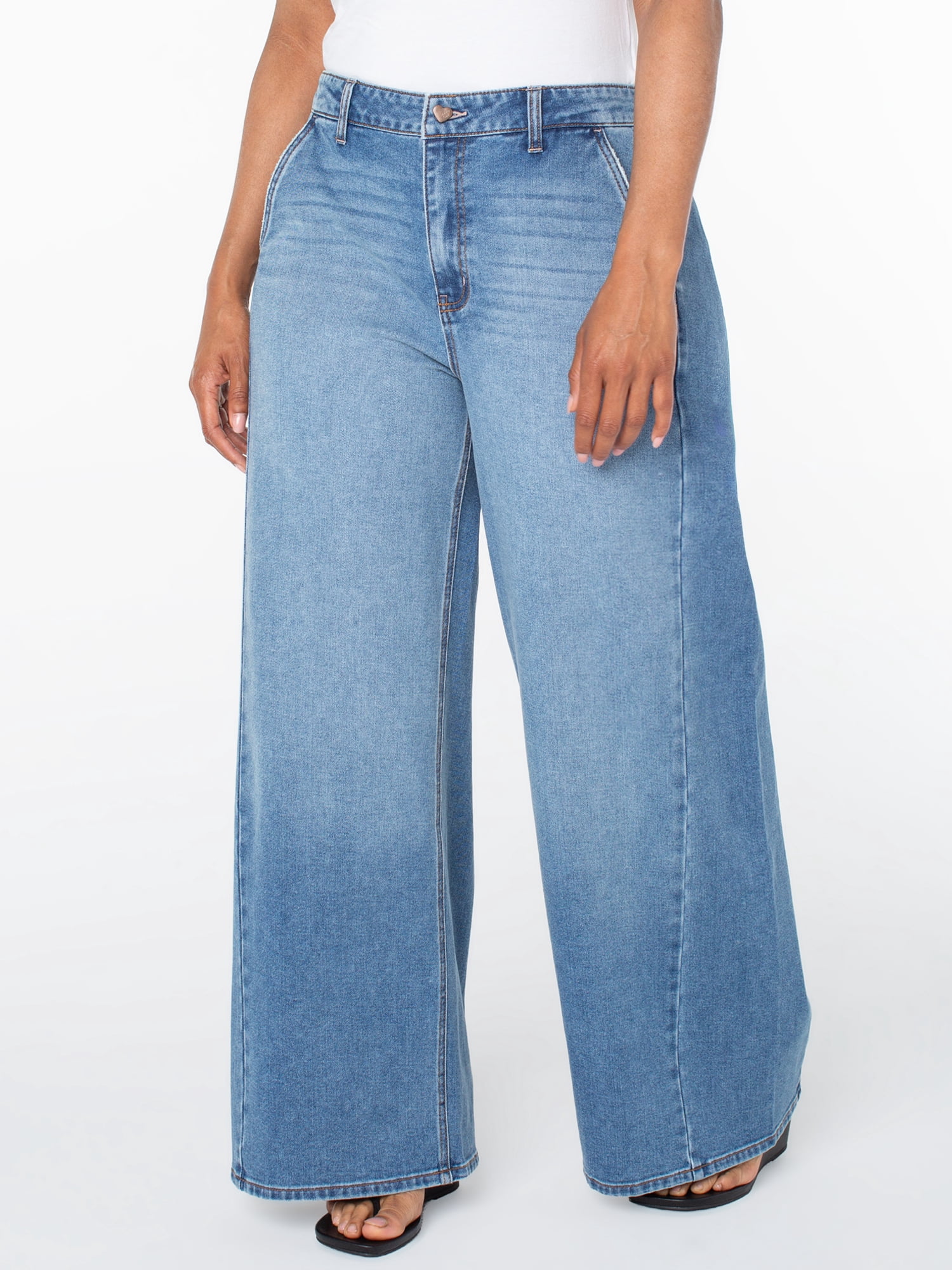 Celebrity Pink Women's and Women's Plus Wide Leg Jeans, Sizes 1-24