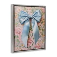 thumbnail image 2 of Stupell Industries Glam Romantic Blue Satin Bow Gray Floating Frame Canvas Art, 25 x 31, by Petals Prints Design, 2 of 7
