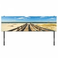 thumbnail image 3 of Beach Headboard, Perdido Beach and Long Pier Deck over Sand Gulf of Mexico South America Resort Theme, Upholstered Decorative Metal Bed Headboard with Memory Foam, King Size, Cream Blue, by Ambesonne, 3 of 4