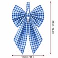 thumbnail image 3 of Under 4$! Blue Gingham Christmas Tree Topper Bow, 9.8 x 7.1 Inch Large Plaid Christmas Bow with Hanging Loop, Wreath Bow for Tree Door and Holiday Party Decor, 3 of 4