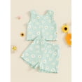 thumbnail image 4 of Bagilaanoe 2pcs Toddler Baby Girl Shorts Set Sleeveless Daisy Print TankTops + Shorts 12M 18M 24M 3T 4T 5T Kids Casual Summer Clothes, 4 of 7