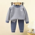 thumbnail image 2 of NOLDARES Toddler Baby Boy Fall Winter Clothes Contrast Color Long Sleeve Pockets Sweatshirt Pants Set Cute 2Pcs Outfit Set Size:12-13 Y,Navy, 2 of 5