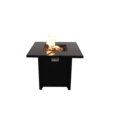LSI 30" x 30" Steel Fire Pit Table with Adjustable Flame, 40000 BTU, Natural Gas